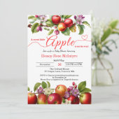 A Little Apple Is On The Way | Fall Baby Shower Kaart (Staand voorkant)