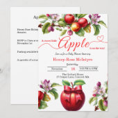 A Little Apple Is On The Way | Fall Baby Shower  Kaart (Voorkant / Achterkant)