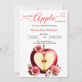 A Little Apple Is On The Way | Fall Baby Shower Kaart