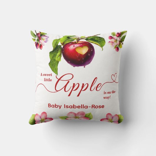 A Little Apple Is On The Way | Fall Baby Shower  Kussen (Achterkant)