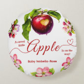 A Little Apple Is On The Way | Fall Baby Shower Rond Kussen (Achterkant)