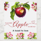 A Little Apple Is On The Way | Fall Baby Shower  Wijn Etiket (Enkel label)
