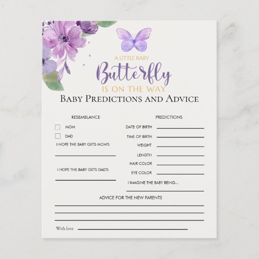 A Little Baby Butterfly is on The Way Baby shower (Voorkant)