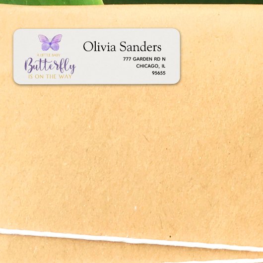 A Little Baby Butterfly is on The Way Baby shower Etiket