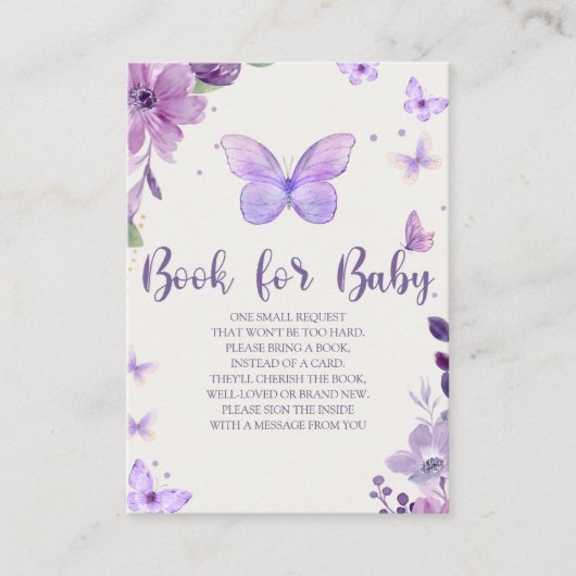 A Little Baby Butterfly is on The Way Baby shower Informatiekaartje (Voorkant)