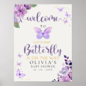 A Little Baby Butterfly is on The Way Baby shower Poster (Voorkant)