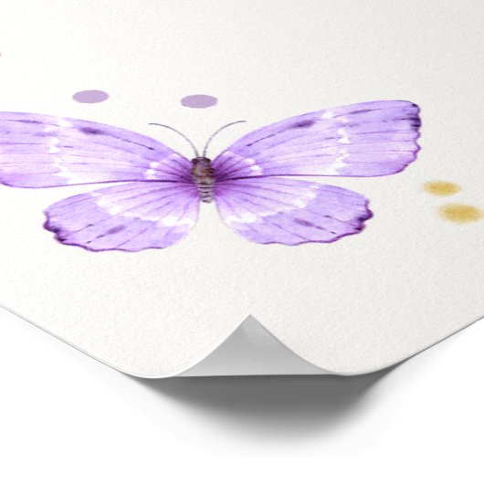 A Little Baby Butterfly is on The Way Baby shower Poster (Hoek)