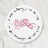 A Little Ballerina is on the Way Pink Ballet Shoes Bedankjes Labels (Voorkant)
