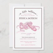 A Little Ballerina is on the Way Pink Ballet Shoes Kaart (Voorkant)