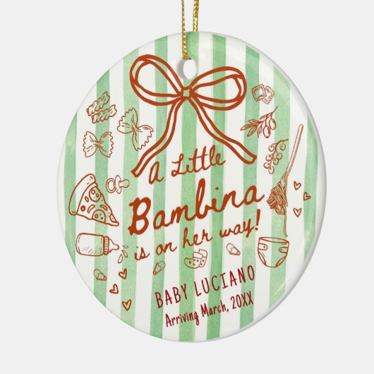 A little Bambina Coming Soon Keramisch Ornament (Links)