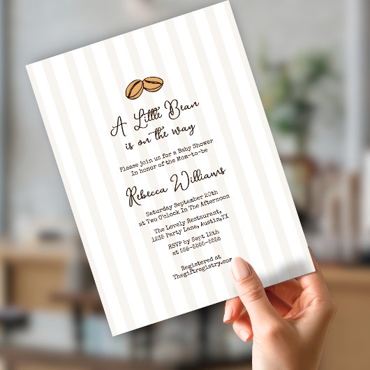 A little Bean is on the Way Coffee Baby Shower  Kaart