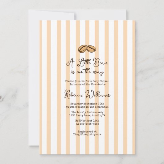 A little Bean is on the Way Coffee Baby Shower Kaart (Voorkant)