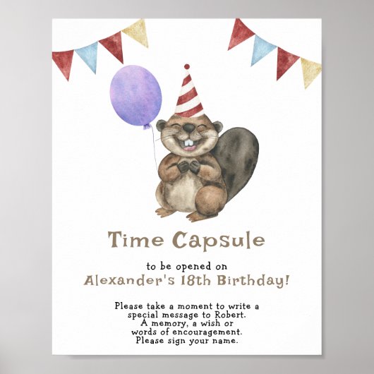 A Little Beaver Time Capsule 1e verjaardag Poster (Voorkant)