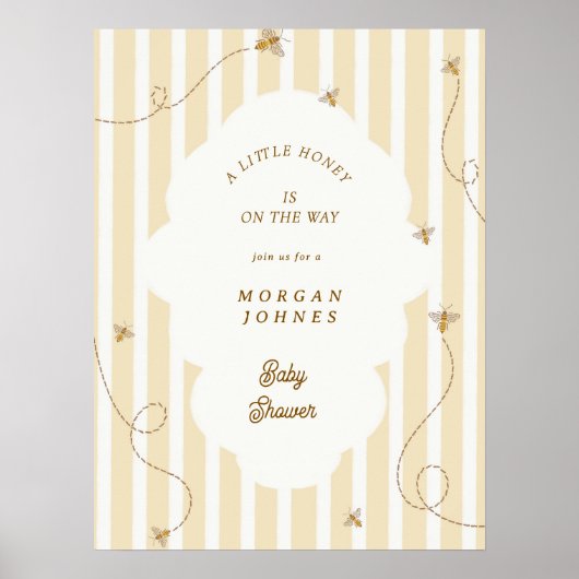 A Little Bee Baby Shower Welcome Poster (Voorkant)