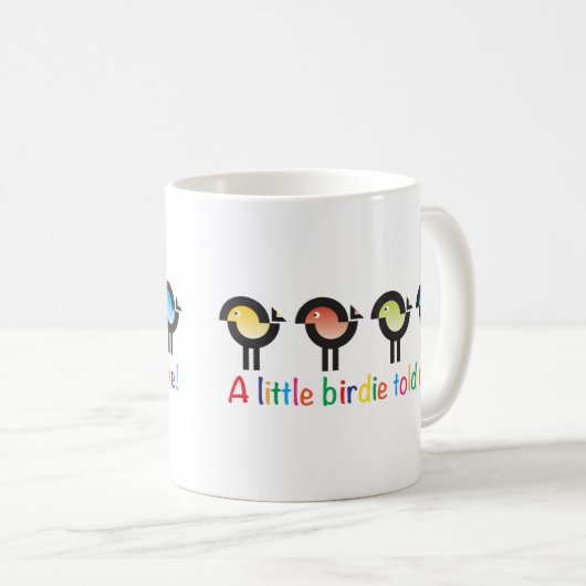 A Little Birdie Told Me! mok met kleurrijke vogelt (Voorkant rechts)
