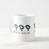 A Little Birdie Told Me! mok met kleurrijke vogelt (Voorkant links)