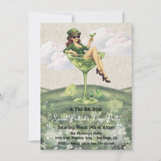 A little bit Irish Leprechaun cocktail Party Kaart (Voorkant)