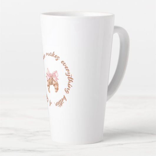 A Little Bite of Love | Cute Girly Mug  Latte Mok (Rechterhoek)