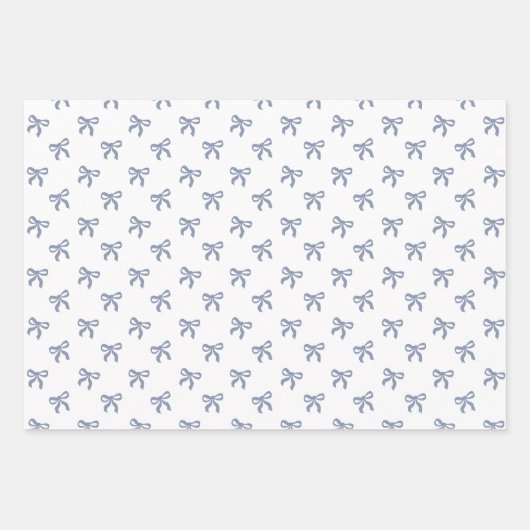 A Little Blue Jean Baby Blue Coquette Bow Inpakpapier Vel (Voorkant 2)