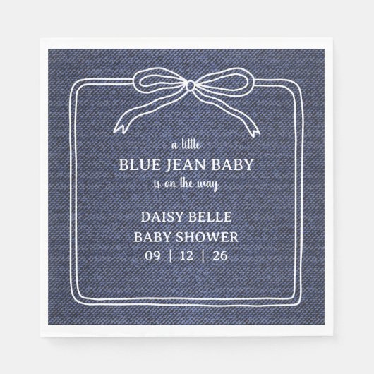 A Little Blue Jean Baby Denim Boy Baby Shower Servet (Voorkant)