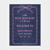 A Little Blue Jean Baby Denim Girl Baby Acryl Bord (Voorkant)