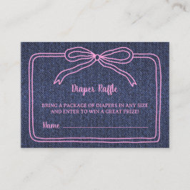 A Little Blue Jean Baby Denim Girl Baby Shower Informatiekaartje