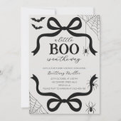 A Little Boo Baby Shower Halloween Bow Invitation Kaart (Voorkant)