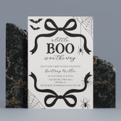 A Little Boo Baby Shower Halloween Bow Invitation Kaart