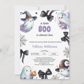 A Little Boo Baby Shower Invitation | Cute Ghost Kaart (Voorkant)