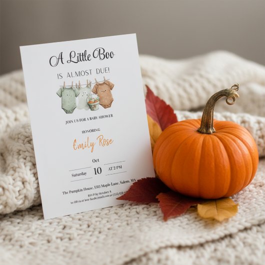 A Little Boo Baby Shower Invitation | Pumpkin Fall