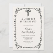 A Little Boo Black Bow Halloween 2e verjaardag Kaart (Voorkant)