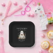 A Little Boo Cute Ghost Wildflowers Baby Shower  Papieren Bordje (Feest)