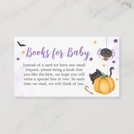 A Little Boo Ghost Baby shower Boeken voor Baby Informatiekaartje (Voorkant)