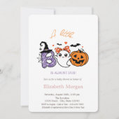 A Little Boo Ghost Stripes Pumpkin Halloween Kaart (Voorkant)