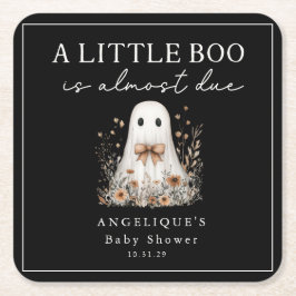 A Little Boo Ghost Wildflower Baby Shower  Kartonnen Onderzetters