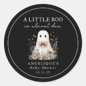 A Little Boo Ghost Wildflowers Baby Shower  Ronde Sticker (Voorkant)