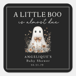 A Little Boo Ghost Wildflowers Baby Shower  Vierkante Sticker