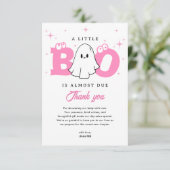 A Little Boo Girl Schattige Ghost Halloween Baby s Bedankkaart (Staand voorkant)