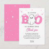 A Little Boo Girl Schattige Ghost Halloween Baby s Bedankkaart (Voorkant / Achterkant)