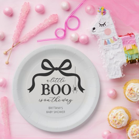 A Little Boo Halloween Baby Shower Papieren Bordje (Feest)