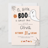 A little Boo Is Almost Due baby shower invitation Kaart (Voorkant)
