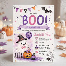 A Little Boo Is Almost Due Baby Shower Kaart