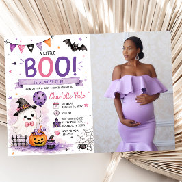 A Little Boo Is Almost Due Baby Shower Photo Kaart