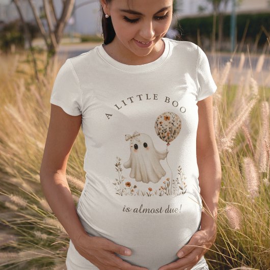 A Little Boo is Almost Due! Boho Ghost Baby Shower T-shirt