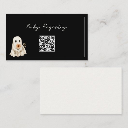 A Little Boo is Almost Due Cute Ghost Baby Shower Informatiekaartje (Voorkant / Achterkant)