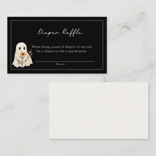 A Little Boo is Almost Due Cute Ghost Baby Shower  Informatiekaartje (Voorkant / Achterkant)