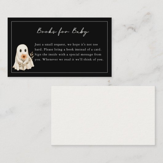 A Little Boo is Almost Due Cute Ghost Baby Shower Informatiekaartje (Voorkant / Achterkant)