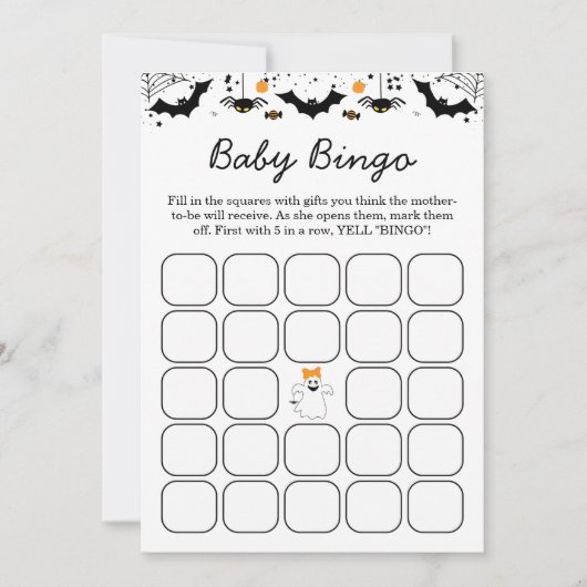 A Little Boo Is Almost Due Halloween Baby Shower  Kaart (Voorkant)