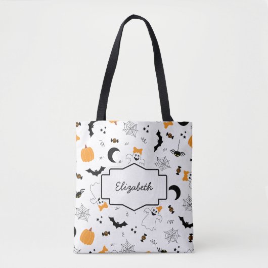 A Little Boo Is Almost Due Halloween Baby Shower Tote Bag (Voorkant)