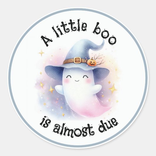 A Little Boo is bijna het gevolg van Baby shower Ronde Sticker (Voorkant)